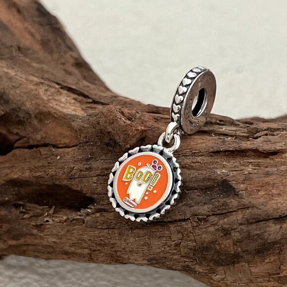 Pandora Halloween Minnie Mouse Boo Ghost S925 Silver Dangle Charm - Picture 2 of 5